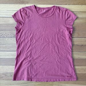 Patagonia Rust Orange Scoop Neck Solid Basic Tee Large Outdoor Hiking Nature